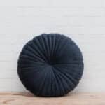 Velvet kussen rond blauw
