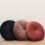 Velvet kussen rond blauw